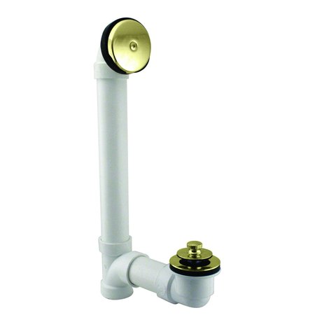 Westbrass Pull & Drain Sch. 40 PVC Bath Waste W/ One-Hole Top Elbow in Polished Brass D49721-03